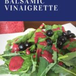 Blueberry Balsamic Vinaigrette Salad Dressing Recipe - A simple summery vinaigrette. #summersalad #saladdressing #saladrecipe