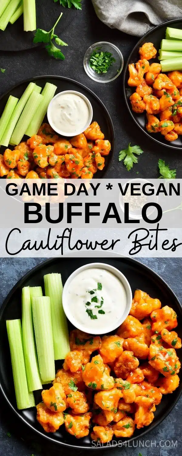Game Day Vegan Buffalo Cauliflower Bites {Video} - Salads for Lunch