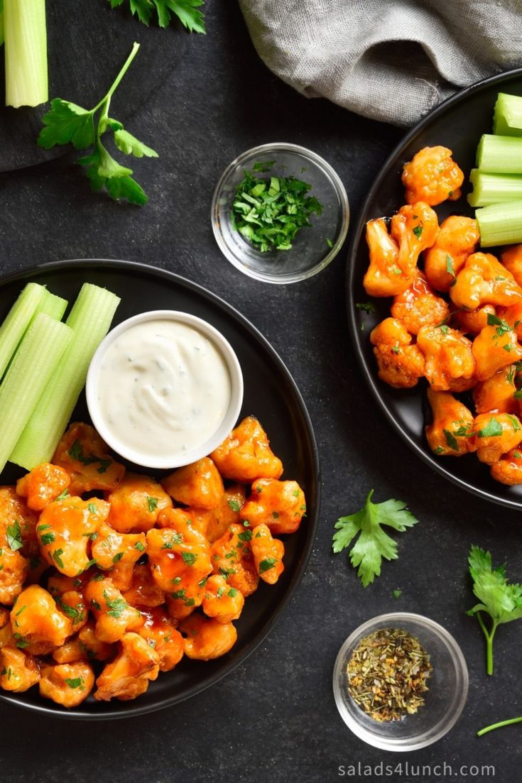 Game Day Vegan Buffalo Cauliflower Bites {Video} Salads for Lunch