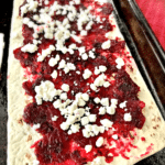 This Roasted Cranberry and Goat Cheese Bruschetta is holiday ready goodness in under 30 minutes. Now if only I could be dressed and ready for every holiday party and look that pretty in under 30 minutes.