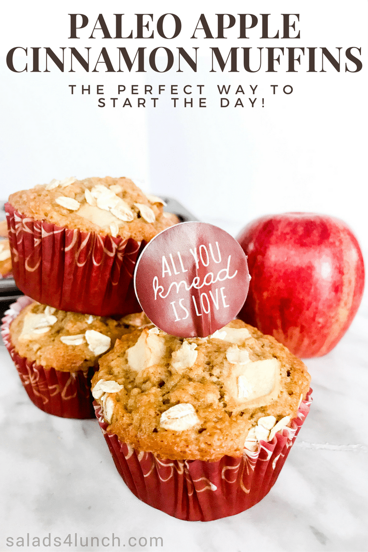 These delicious Paleo Apple Cinnamon Muffins are the perfect way to start the day. They are a quick, grab and go breakfast recipe for busy weekday mornings but tasty enough as part of a weekend brunch. These muffins are sure to be a big hit! #paleobreakfast #paleomuffin #applemuffin #paleorecipe #applerecipe