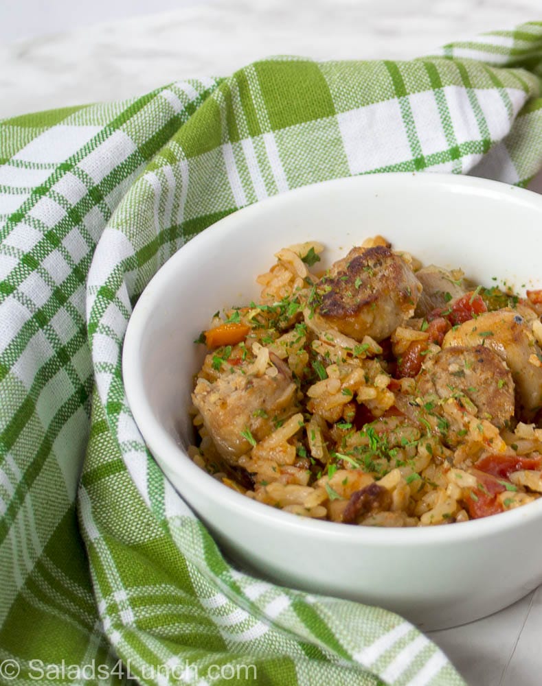 Simple One Pot Jambalaya (Chicken and Sausage) » Salads for Lunch Food Blog and Fitness Blog