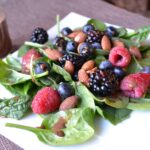 Berry and Spinach Salad with Balsamic Salad Dressing: A healthy and incredibly simple spinach salad topped with strawberries, blueberries, almonds, a squeeze of lemon, and a delightful balsamic vinegar dressing.