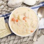 This instant pot Seafood Chowder is rich and hearty, super filling and a total comfort food. You’ll wow everyone with this simple Seafood Chowder recipe that only takes 30 minutes to make! #seafoodchowder #instantpotrecipe #seafoodrecipe #comfortfood #chowder #souprecipe
