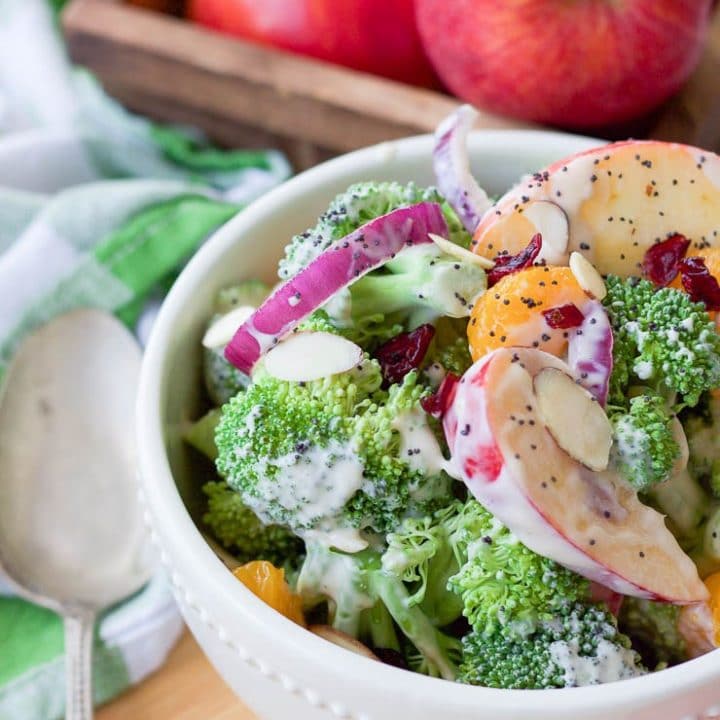 Image for Healthy Fall Broccoli Salad - greek yogurt, honey, lime