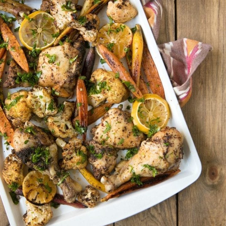 Easy Sheet Pan Sumac Chicken FB - Is there anything better than making an entire meal on one pan? No there is not. I compiled 19 healthy sheet pan chicken recipes that make weeknight meals a breeze!