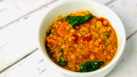Lentil Stew 2 1 - This Italian Hearty Lentil Stew is loaded with spices and vegetables like carrots, celery, and spinach. It’s perfect perfect for chilly nights and is so easy to throw together!