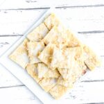 White plate with tower of easy hawiian pineapple squares
