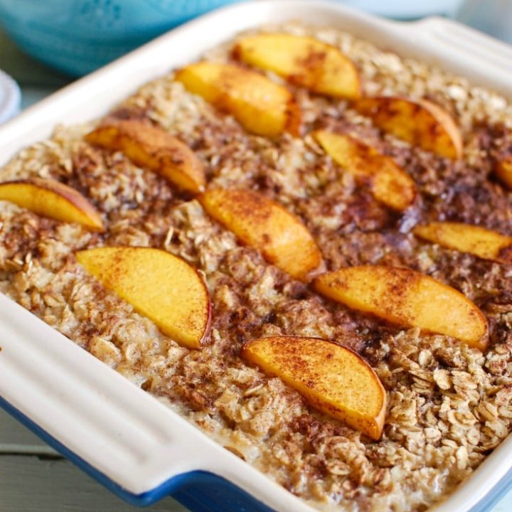 Peaches and Cream Baked Oatmeal Image1 - Looking for healthy baking recipes with all the taste, but fewer calories? Then get ready for all of the best healthy baking recipes on the internet! I have lots of healthy baking recipe ideas just for you!
