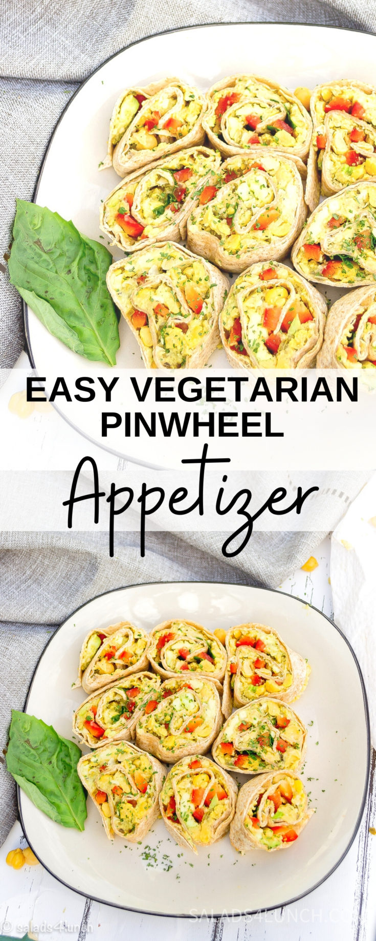 Easy Vegetarian Pinwheels Appetizer Recipe • Salads for Lunch