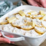 Cooking scalloped potatoes recipe with organic potatoes.