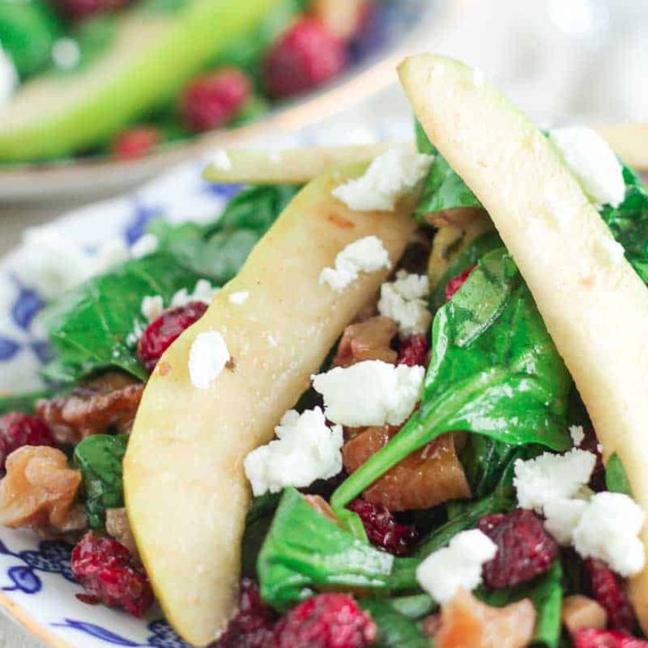 Image for Spinach Salad with Cranberries, Pears and Walnuts