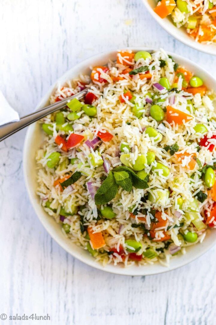 Basmati Rice Salad with Mint and Edamame Salads for Lunch
