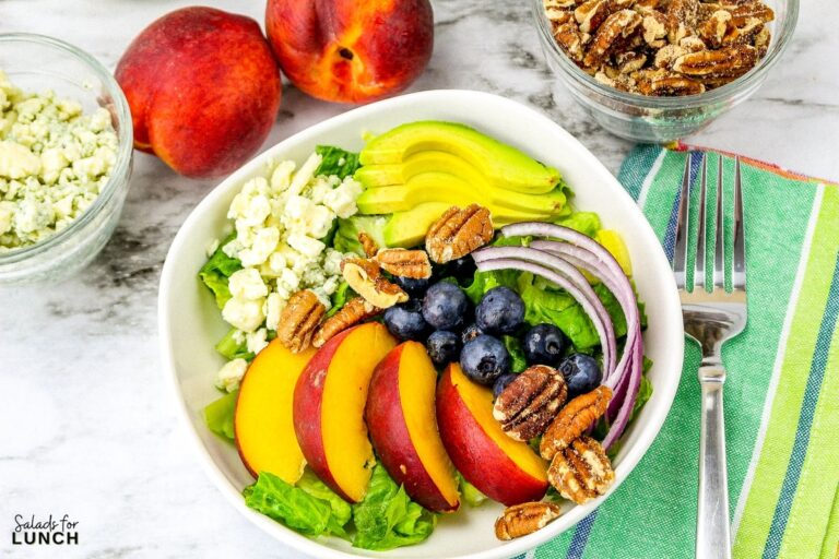 Summer Peach Salad with Fresh Mint Dressing Salads for Lunch