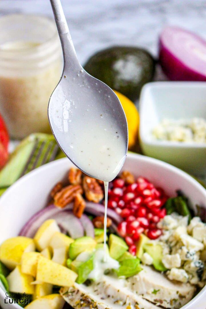 Easy Pear Salad with Gorgonzola Dressing • Salads for Lunch