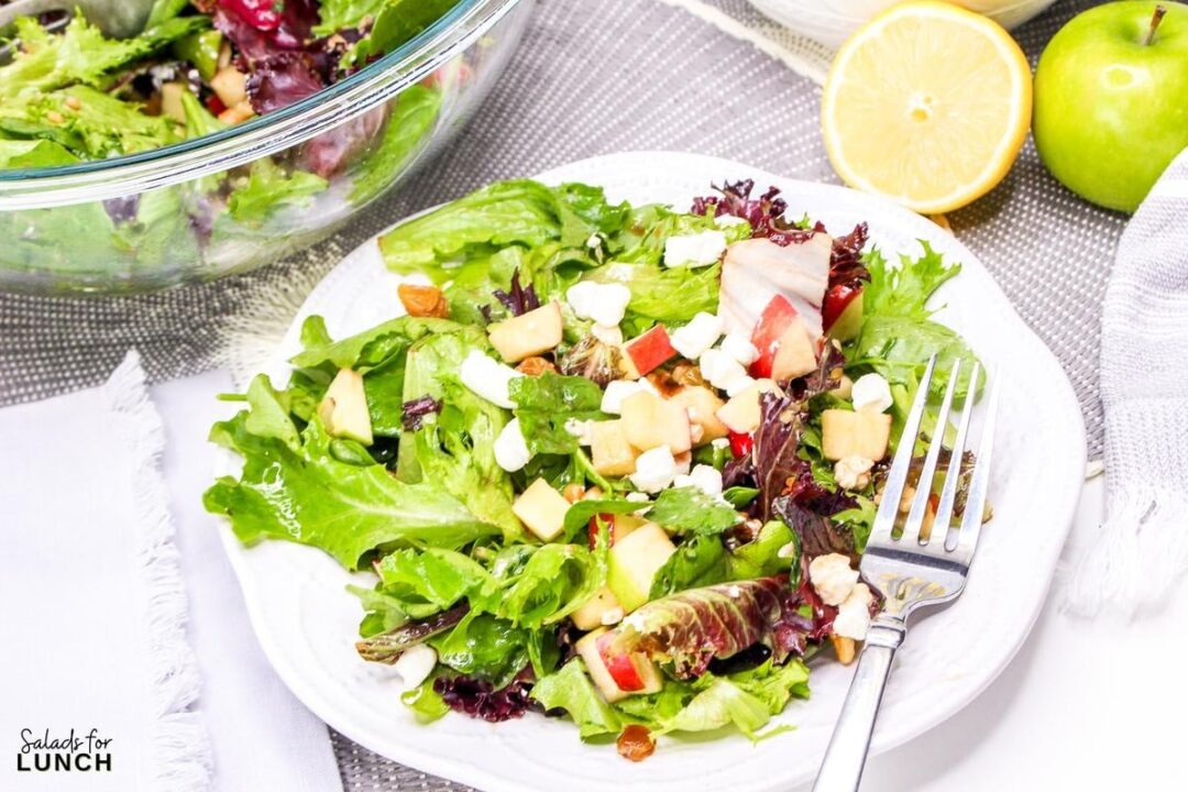 Mixed Green Salad with Apple and Goat Cheese Salads for Lunch