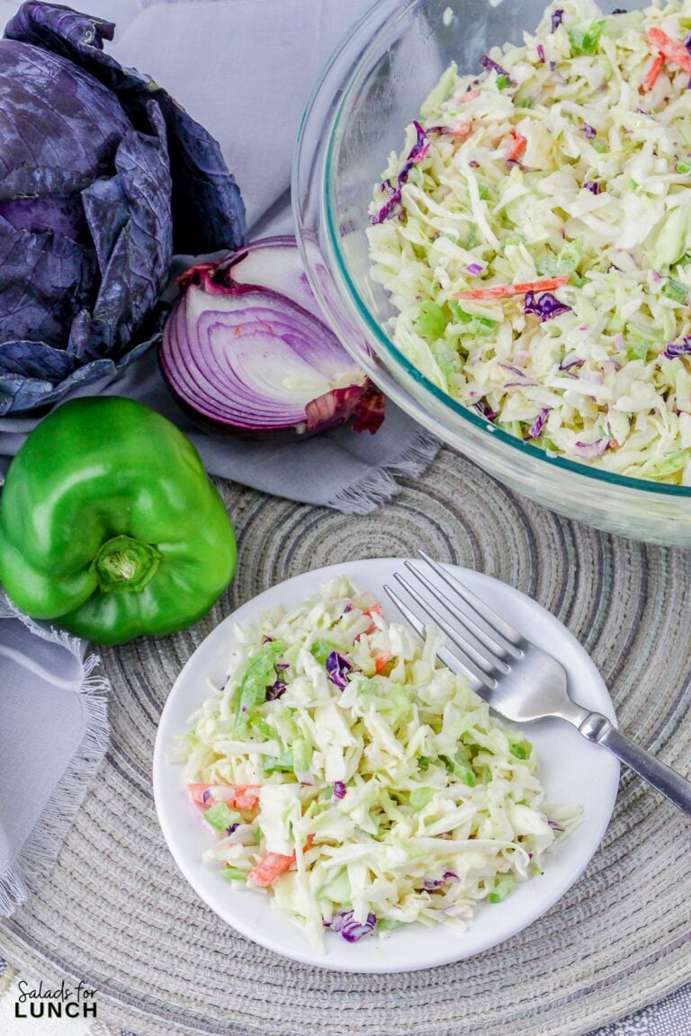 Easy Classic Coleslaw Salad with Mayonnaise (Creamy + Crunchy BBQ Favorite)