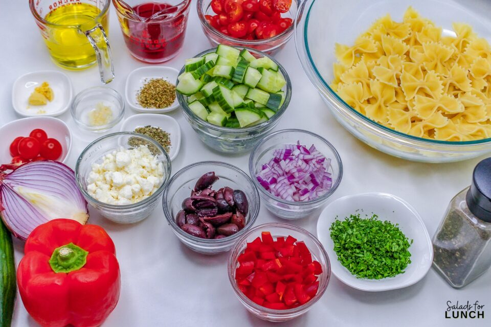 Bow Tie Greek Pasta Salad Salads for Lunch