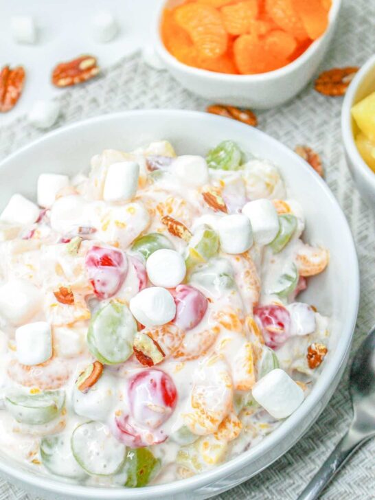 Ambrosia Salad with No Coconut Salad Recipe 8 - Enjoy a tropical twist with this Ambrosia Salad without Coconut – a creamy, fruity delight perfect for any occasion. No coconut, all flavor!