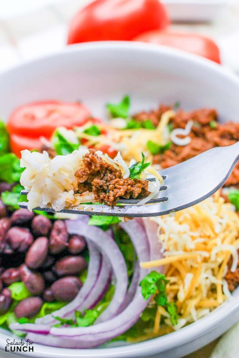 Healthy Low Sodium Ground Turkey Burrito Salad Bowl Recipe
