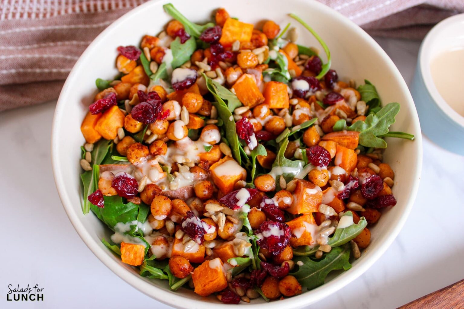 Sweet Potato and Chickpea Salad with Creamy Tahini Dressing Recipe ...