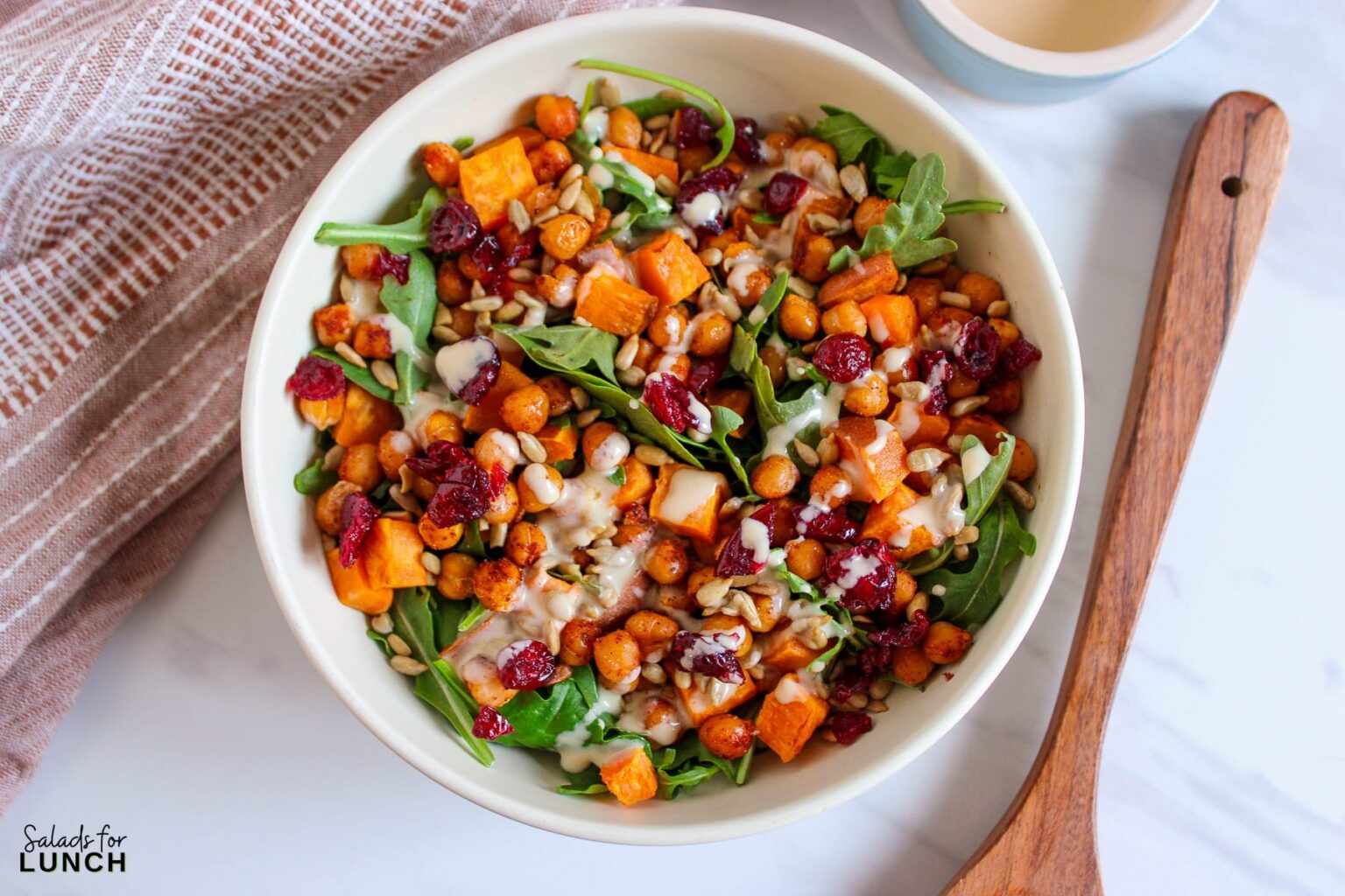 Sweet Potato and Chickpea Salad with Creamy Tahini Dressing Recipe ...