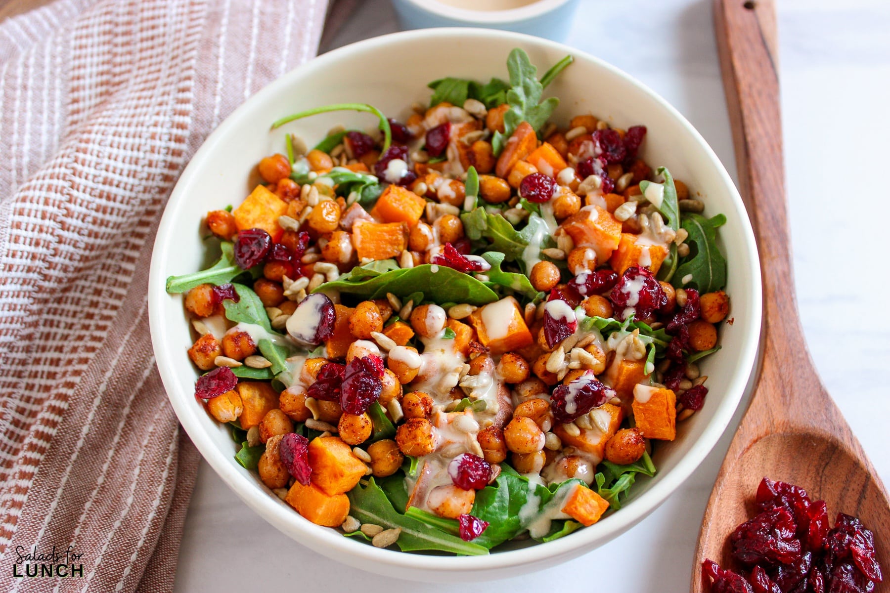 Sweet Potato and Chickpea Salad with Creamy Tahini Dressing Recipe ...