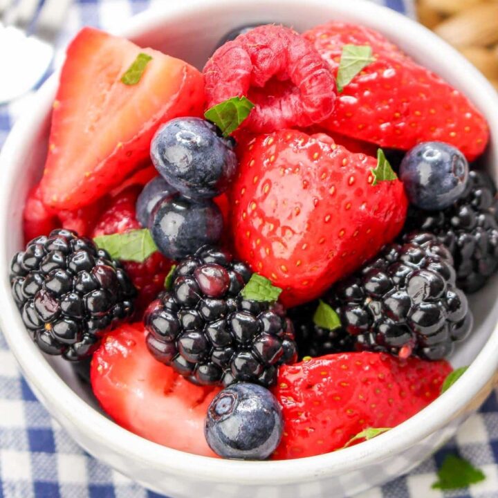 Summer Berry Salad with Honey Lemon Dressing 27 - Discover 21 vibrant salads perfect for your Fourth of July celebration! From patriotic fruit salads to zesty coleslaws, elevate your holiday spread with fresh flavors.