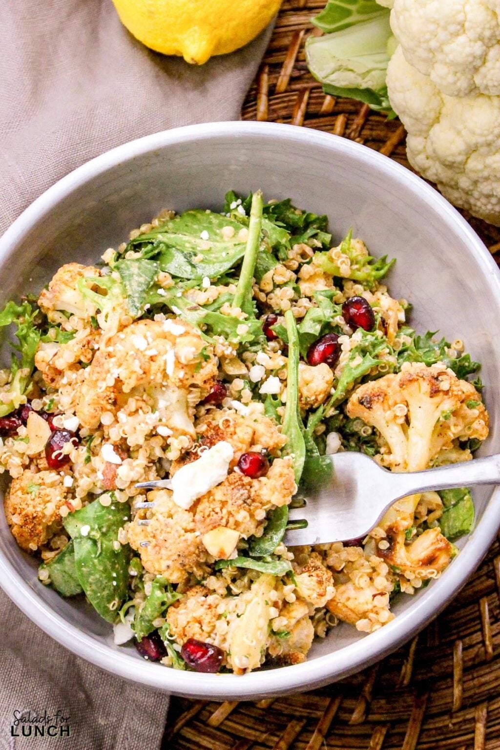 Quinoa and Roasted Cauliflower Salad with Lemon-Tahini Dressing ...
