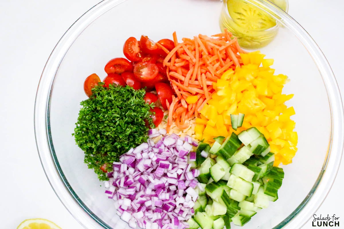 Rainbow Orzo Salad - Rainbow Orzo Salad Recipe 4 Rainbow Orzo Salad Recipe 4 - This Rainbow Orzo Salad is a colorful, veggie-packed dish that’s quick to make and full of bright, fresh flavors. Tossed in a simple lemony dressing, it’s perfect as a light meal or a vibrant side dish.