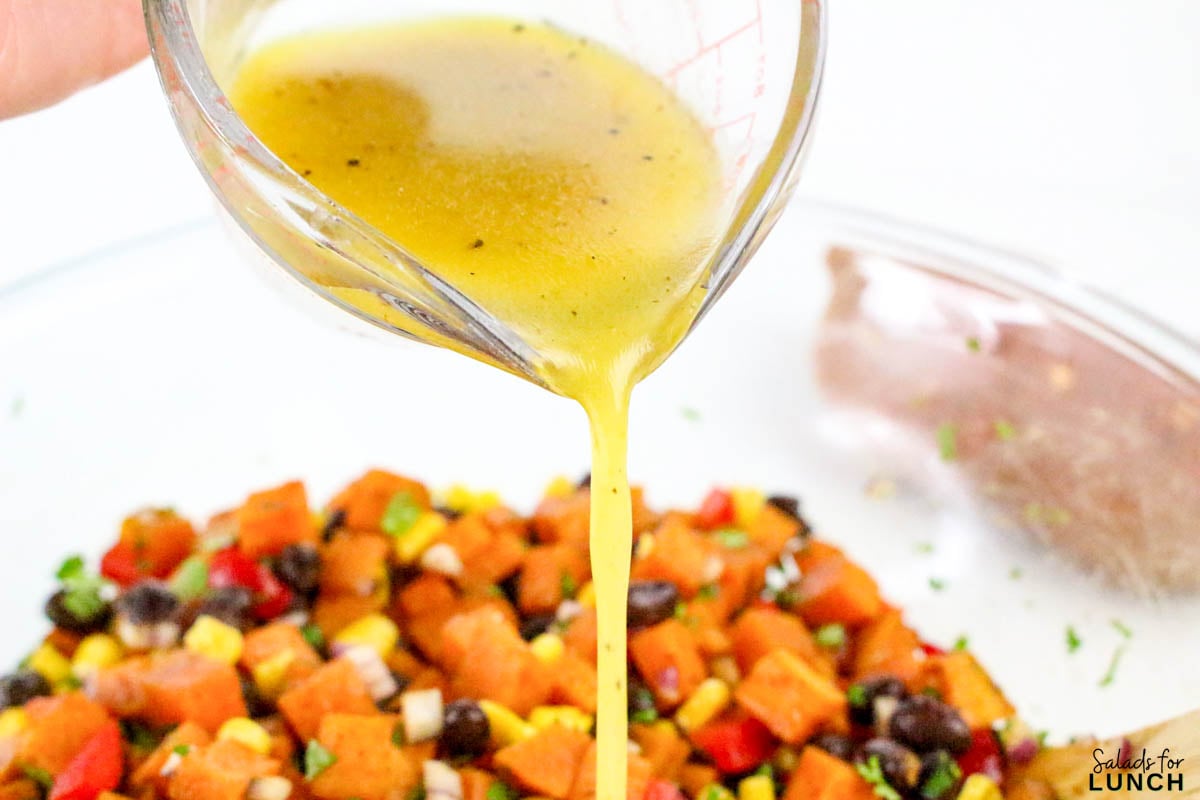 Southwestern Sweet Potato Salad 18 - This easy Southwestern Sweet Potato Salad is full of bright, bold flavors and cozy roasted sweet potatoes that’ll keep you coming back for more. It’s got all the Tex-Mex goodness—corn, black beans, red pepper, cilantro, and a zippy lime dressing that ties everything together. Whether you serve it warm or chill it for later, it makes a tasty and healthy salad that’s perfect for meal prep, picnics, or potlucks.
