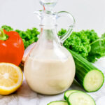 Easy Greek Salad Dressing - Creamy Lemon Tahini Dressing Recipe 8 Creamy Lemon Tahini Dressing Recipe 8 - One of my most favourite go-to salad dressings is this easy Greek Salad Dressing Recipe. Made with easy to find ingredients it’s not only great as a dressing for Greek salad but also for pasta salads, quinoa salads or as a marinade for chicken. It is delicious, simple, and especially good on my Greek Quinoa Salad.
