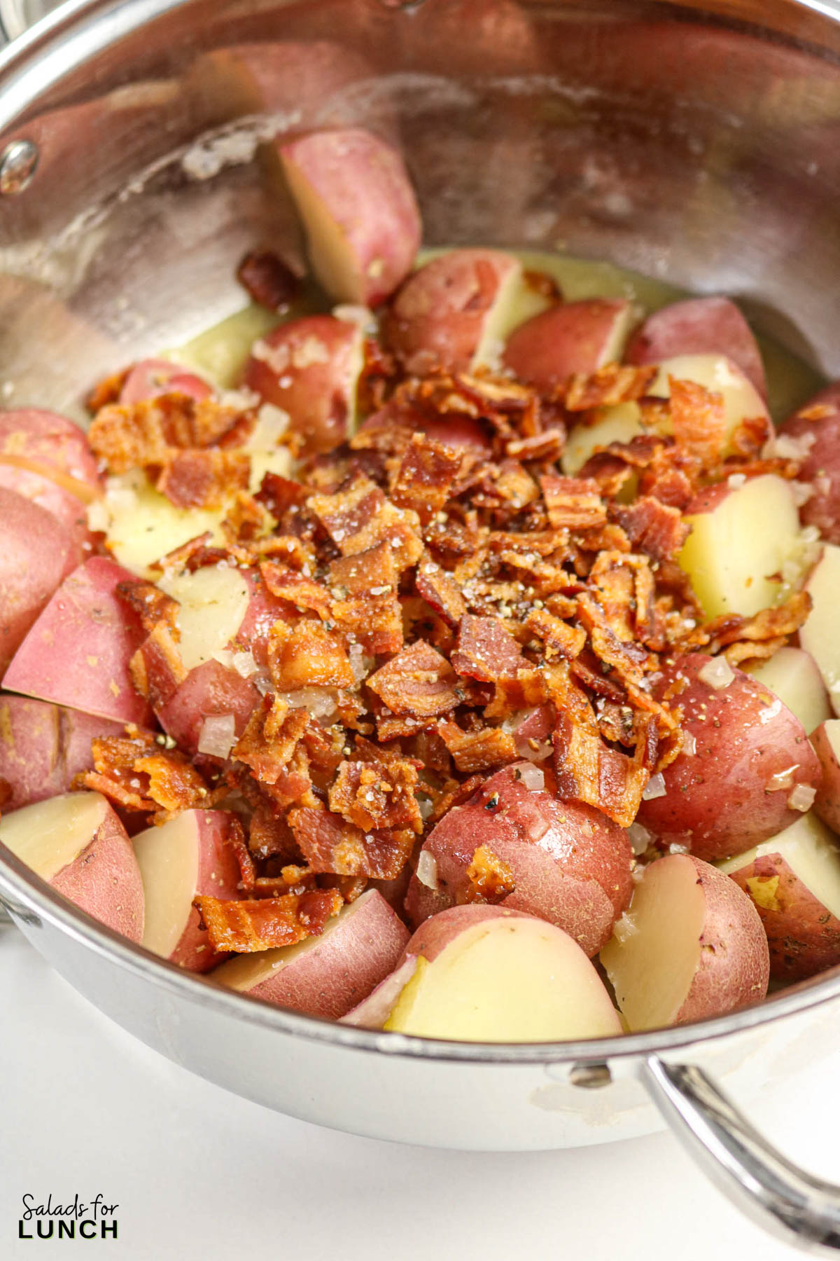 Warm German Potato Salad Recipe 10 - Make this easy Warm German Potato Salad with Bacon for a tangy, hearty, and comforting side dish! An authentic German potato salad recipe that’s perfect for weeknight dinners, potlucks, or a make-ahead salad.