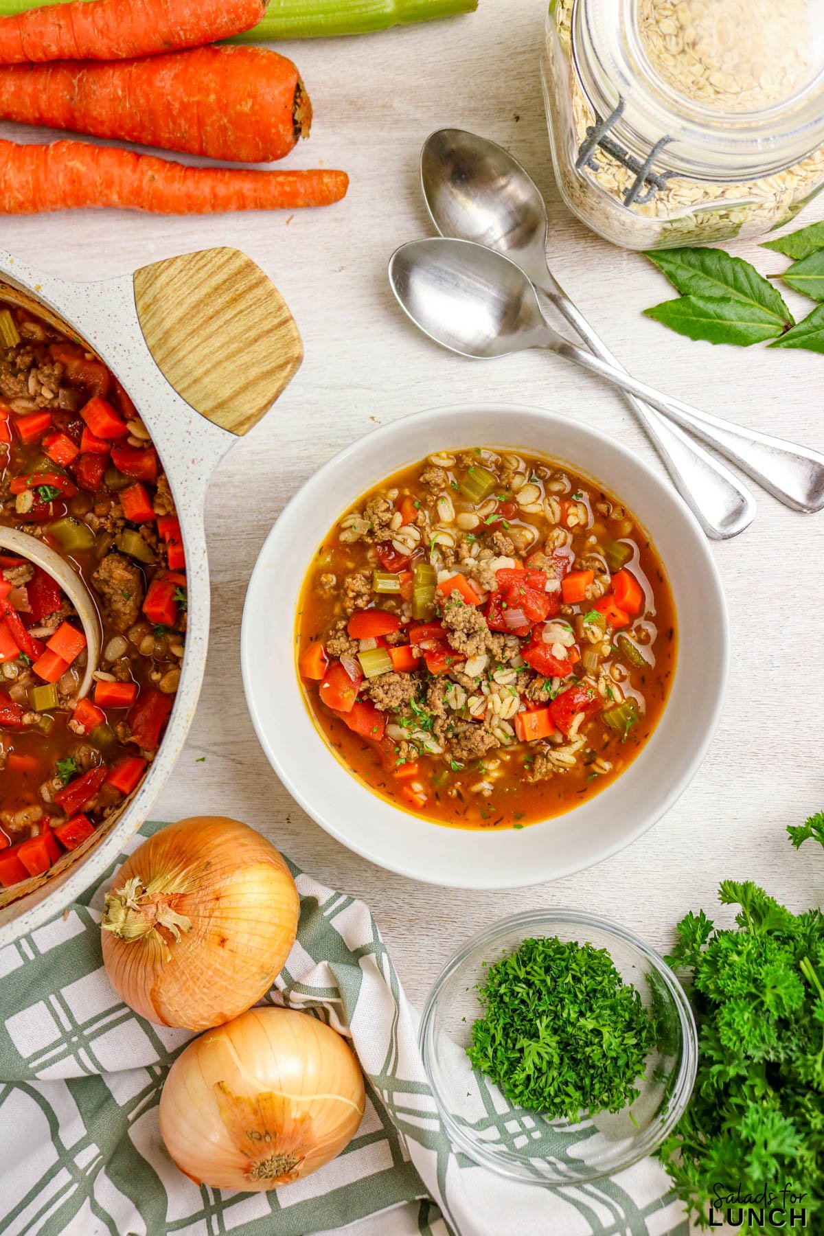 Beef and Barley Soup with Ground Beef - Beef Barley Soup Recipe 19 Beef Barley Soup Recipe 19 - Thereโs something magical about a simmering pot of Beef and Barley Soup filling your kitchen with rich, savory aromas. This classic comfort food brings together tender vegetables, hearty barley, and flavorful ground beef in a satisfying broth that warms you from the inside out. Itโs the perfect recipe for those cool autumn or winter evenings when you crave something nourishing, filling, and easy to make.