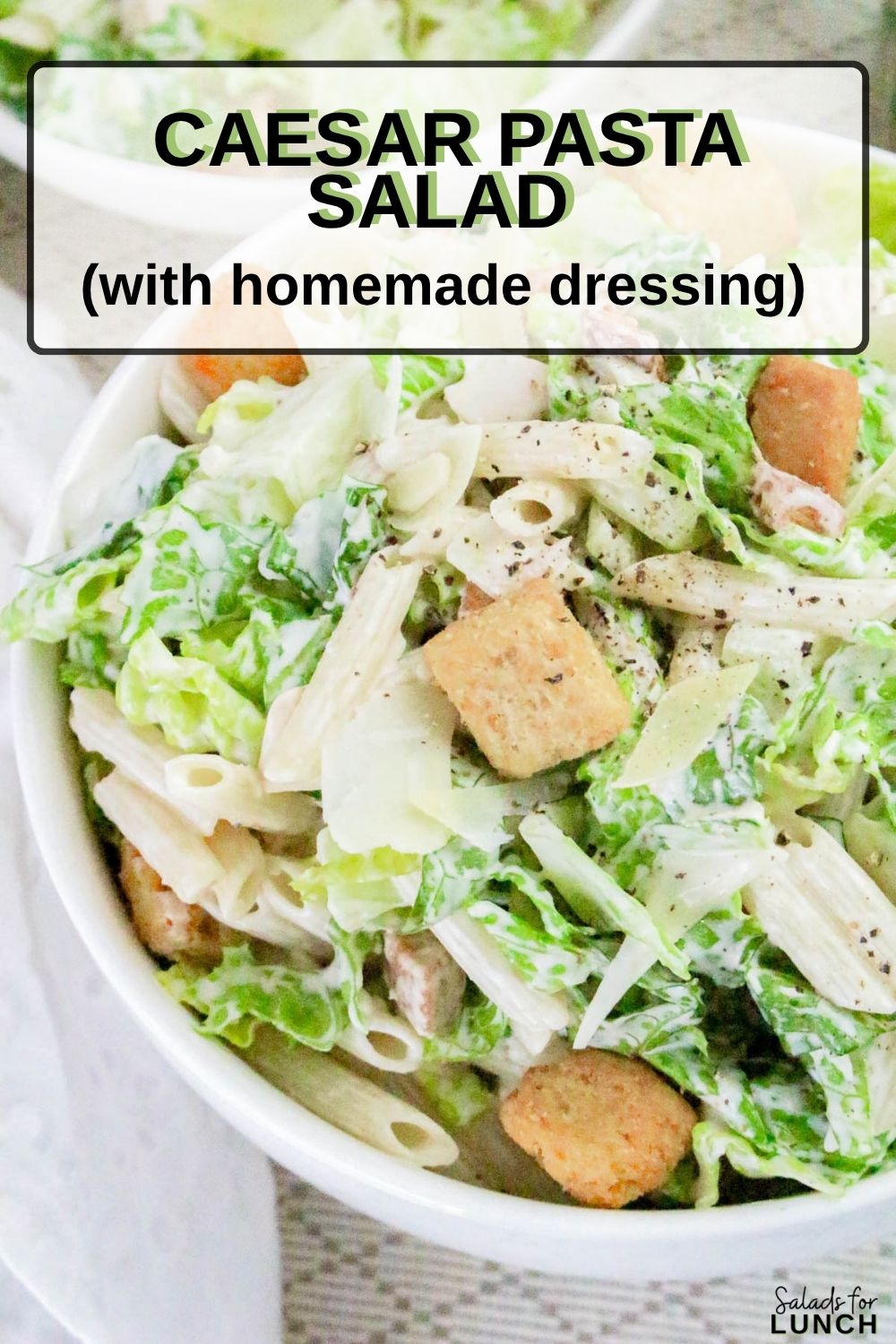Caesar Pasta Salad - If you love Caesar salad and pasta salad, then this Pasta Caesar Salad Recipe is going to be your new obsession! It’s got everything we adore about the traditional Caesar — crisp romaine, crunchy croutons, and a creamy, tangy dressing — mixed together with tender pasta for that hearty, satisfying bite. This Caesar Pasta Salad with Homemade Dressing is a total crowd-pleaser for potlucks, family dinners, or an easy weekday lunch.
