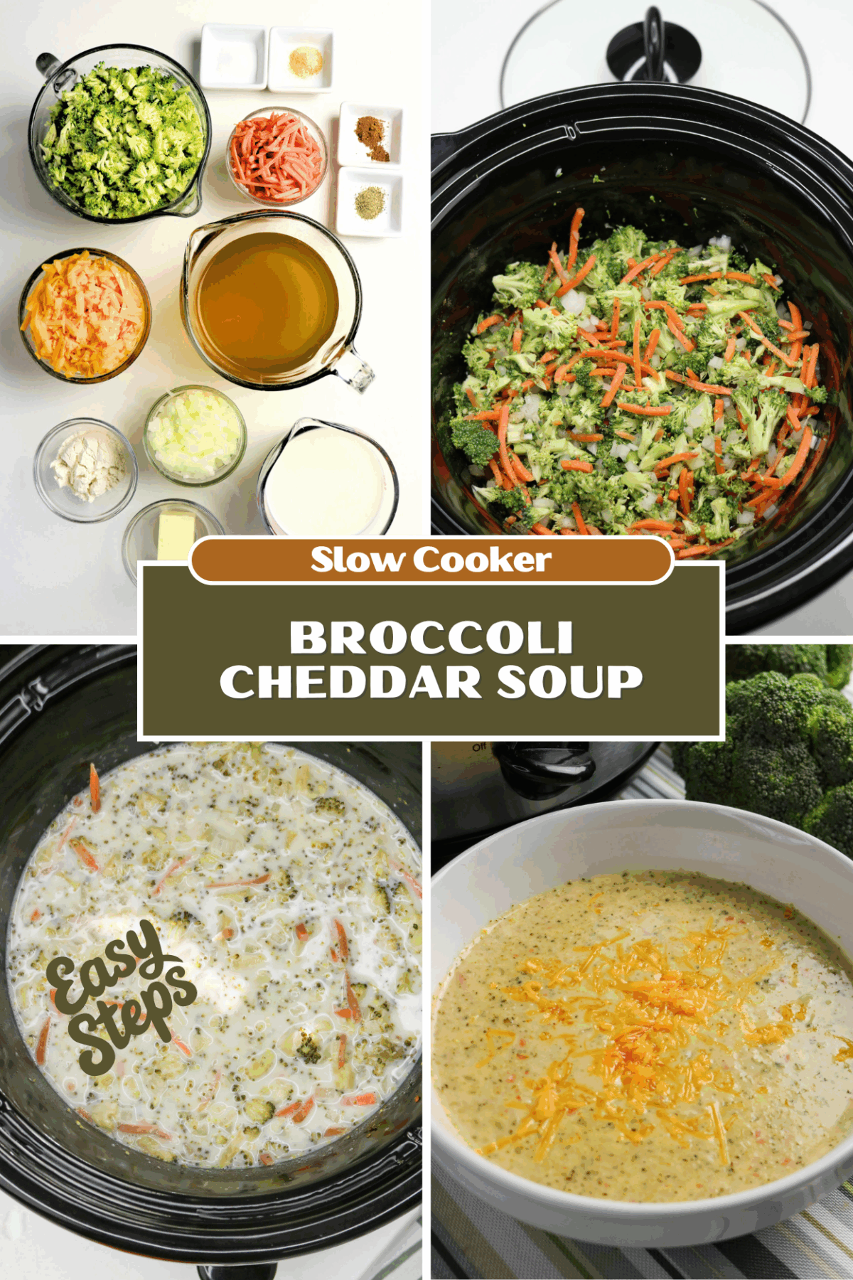 Easy Slow Cooker Broccoli Cheddar Soup - Slow Cooker Broccoli Cheddar Soup Slow Cooker Broccoli Cheddar Soup - A warm, cheesy bowl of comfort that practically cooks itself โ yes, please! This Healthy Broccoli Cheddar Soup is creamy, cozy, and full of flavor. Itโs one of those meals that fills your kitchen with the most amazing aroma while the slow cooker does all the heavy lifting. Perfect for chilly nights, this Broccoli Cheddar Soup Slow Cooker recipe tastes like your favorite cafรฉ version (hello, Copycat Panera Broccoli Cheddar Soup), but with a wholesome homemade twist.