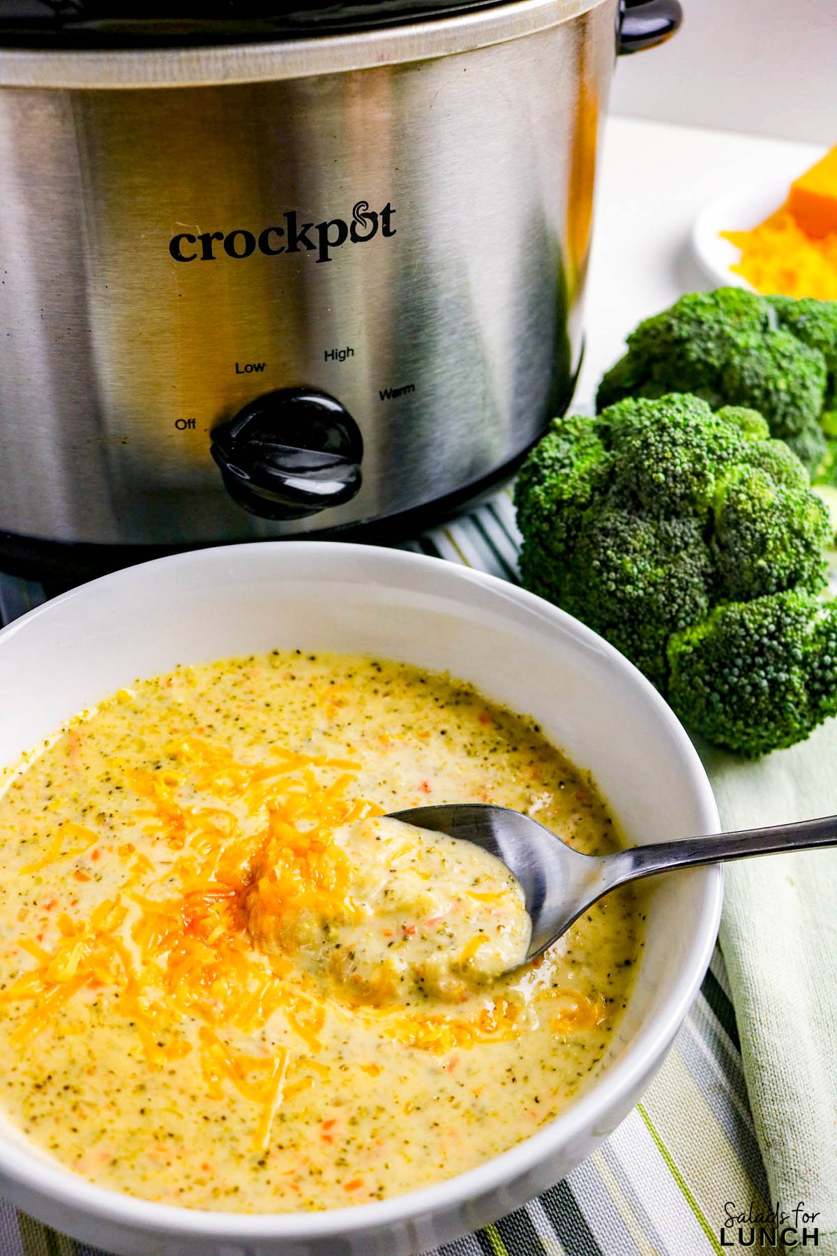 Easy Slow Cooker Broccoli Cheddar Soup