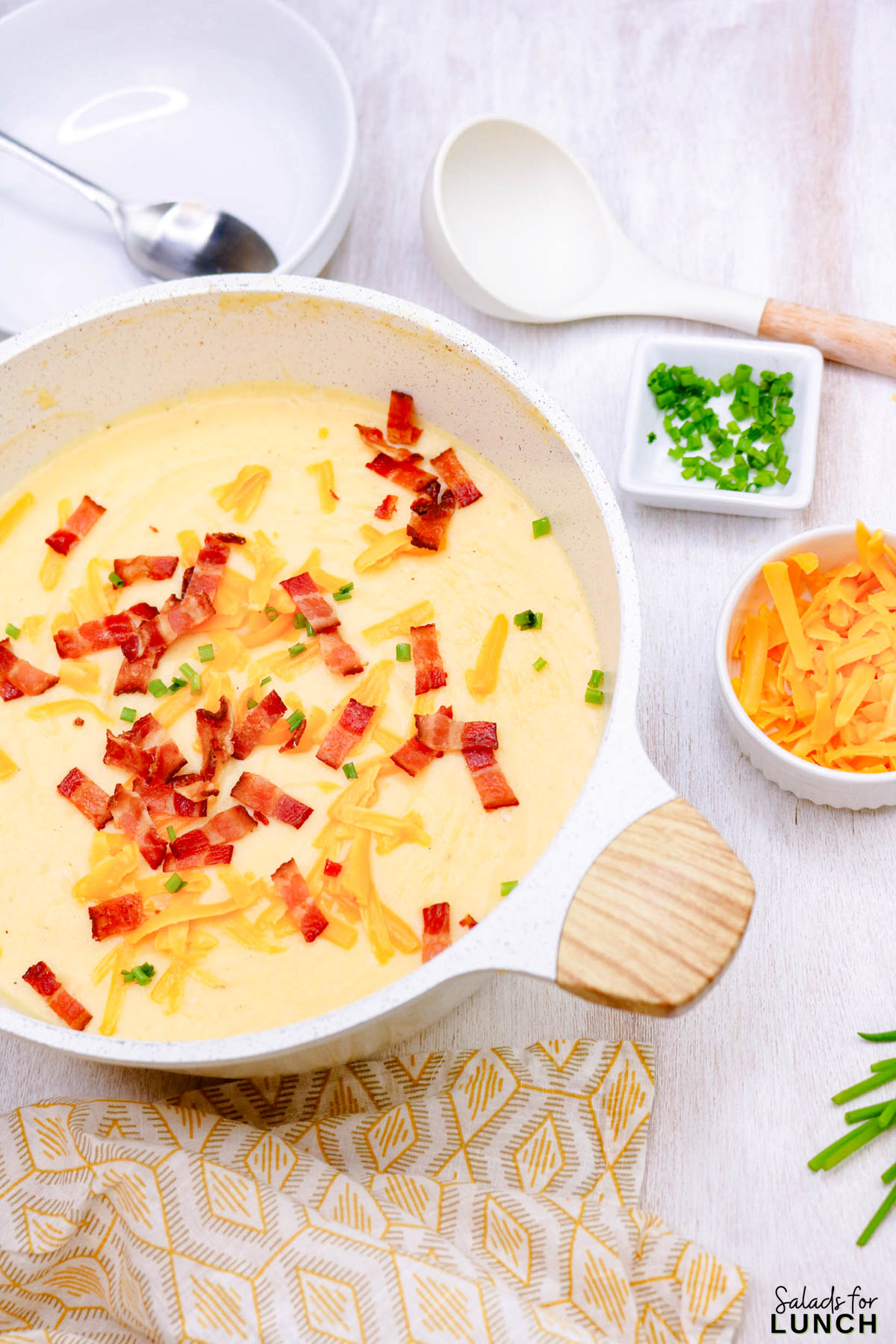 Cheesy Potato Soup Recipe 17 - When the weather turns chilly and you start craving something cozy, this Cheesy Potato Soup comes to the rescue with creamy comfort in every spoonful. It’s loaded with soft potatoes, melty cheddar, and all the flavors that make a cold evening feel instantly better. This simple potato soup recipe has become a go-to for anyone wanting a hearty meal without a lot of fuss.