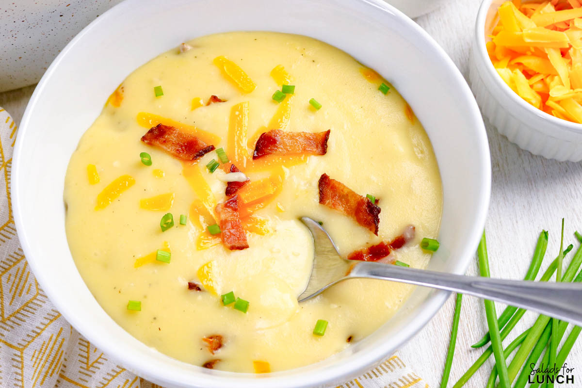 Cheesy Potato Soup Recipe 34 - When the weather turns chilly and you start craving something cozy, this Cheesy Potato Soup comes to the rescue with creamy comfort in every spoonful. It’s loaded with soft potatoes, melty cheddar, and all the flavors that make a cold evening feel instantly better. This simple potato soup recipe has become a go-to for anyone wanting a hearty meal without a lot of fuss.