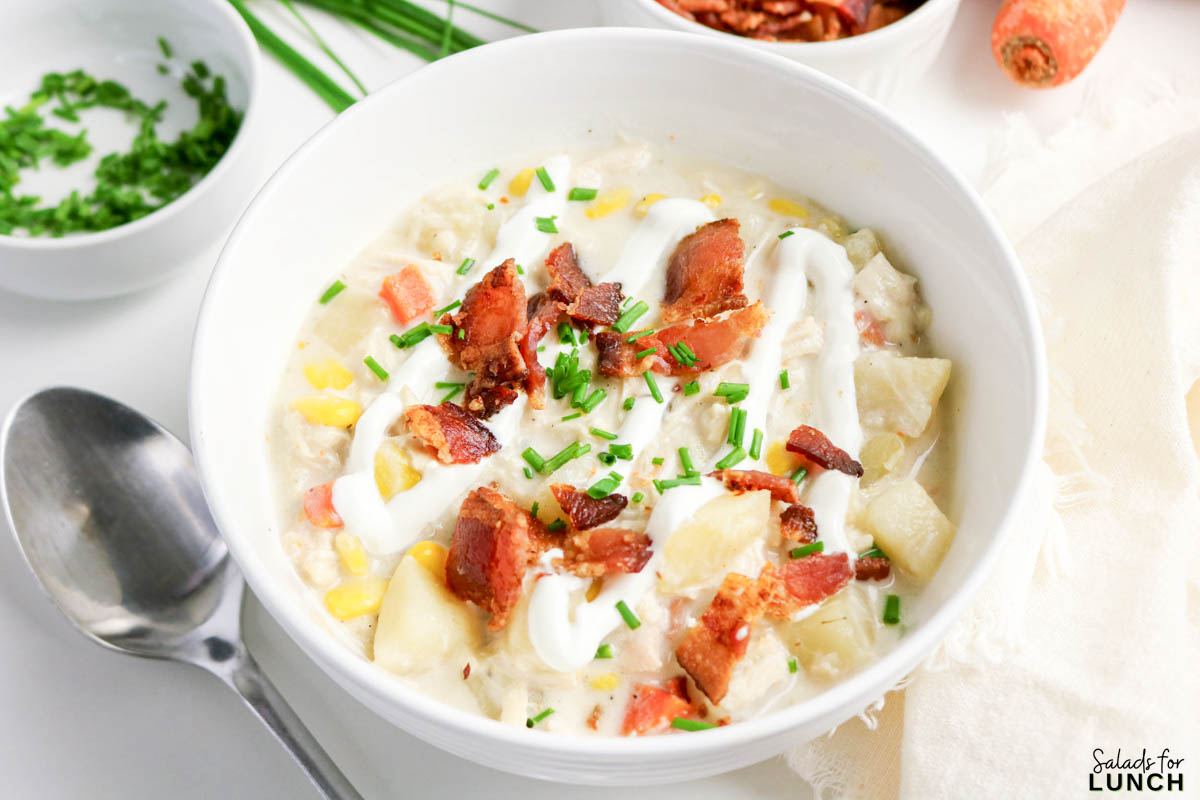 Easy Slow Cooker Creamy Chicken Corn Chowder - Chicken Corn Chowder Recipe 22 Chicken Corn Chowder Recipe 22 - This easy slow cooker chicken corn chowder is rich, thick, and is truly the definition of a hug in a bowl. With almost zero hands-on effort, you can set your crockpot chicken corn soup in the morning and come home to a ready-made dinner that everyone will adore. Forget the takeout menus; this simple, satisfying meal is about to become your family's favorite.