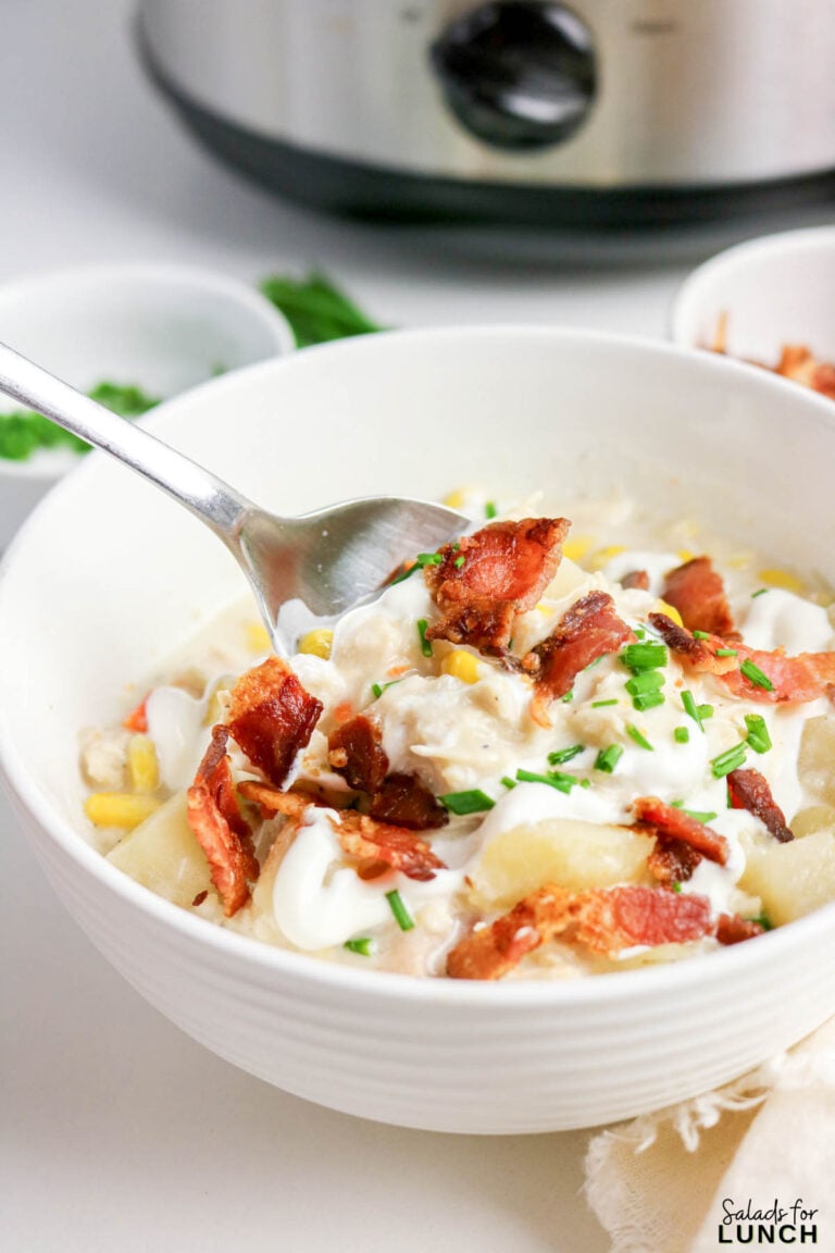 Easy Slow Cooker Creamy Chicken Corn Chowder