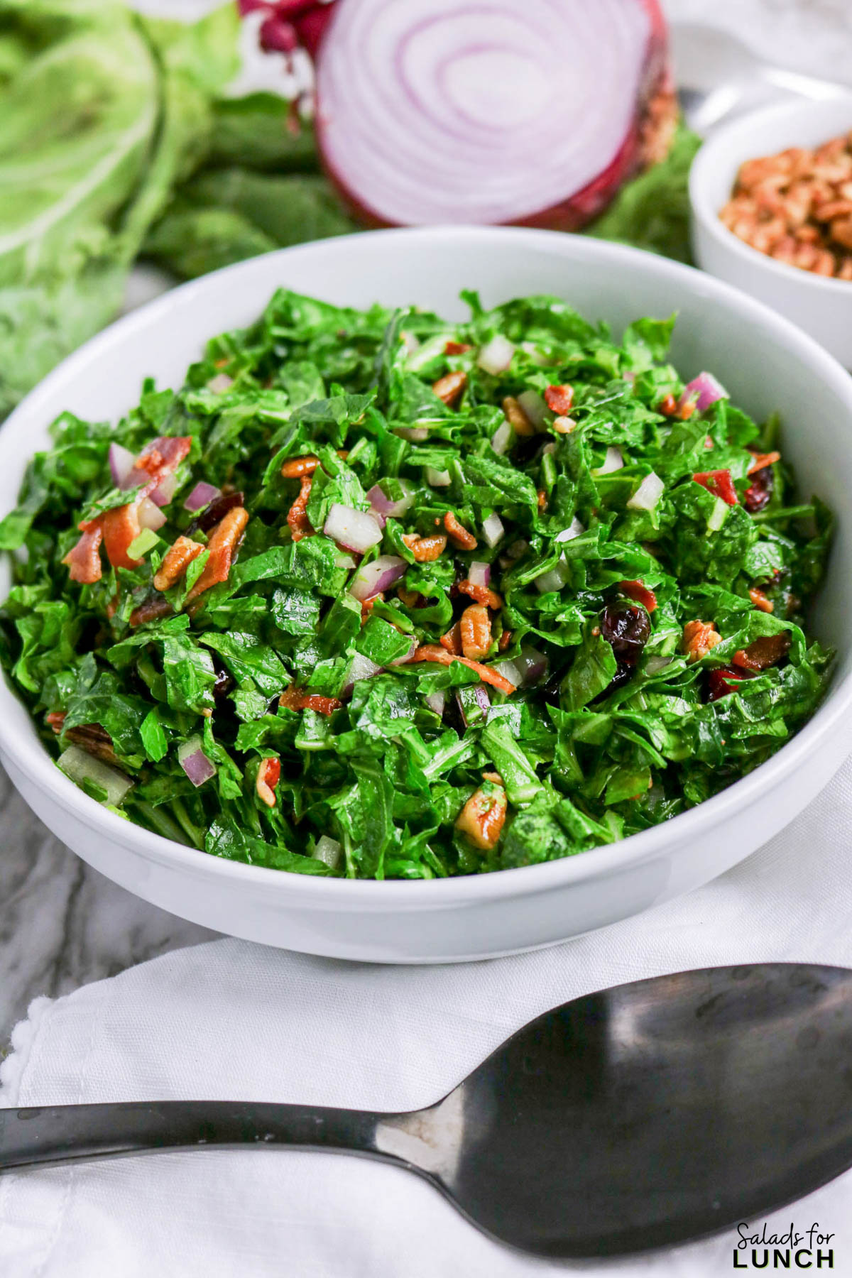 Collard Greens Salad Recipe 9 - If you’ve been looking for a fresh way to enjoy collard greens in salad form, this bowl is a tasty place to start. It’s crisp, hearty, and packed with flavor, and it’s a great pick when you want a healthy collard greens salad recipe that’s quick to throw together. The sturdy greens hold up beautifully, so you don’t have to worry about them wilting before dinnertime. This one easily fits the vibe if you’re after a collard greens salad recipe easy enough for weeknights but special enough for weekends.