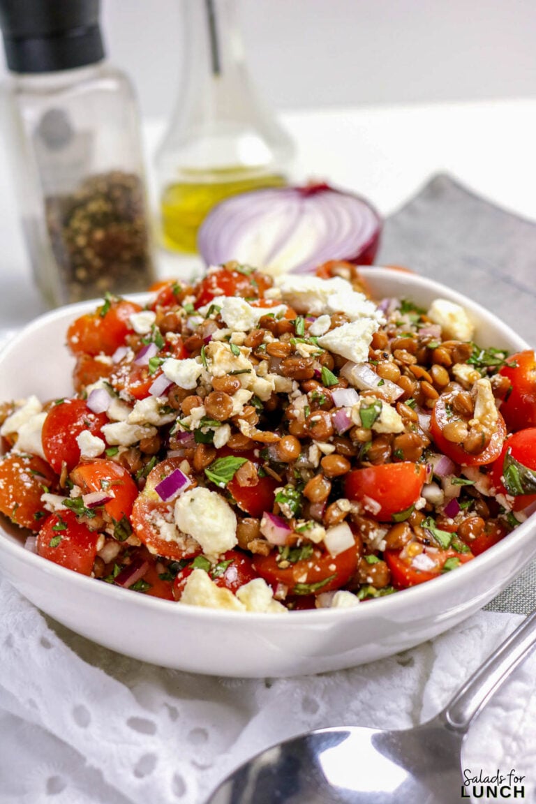 Feta Bruschetta Lentil Salad