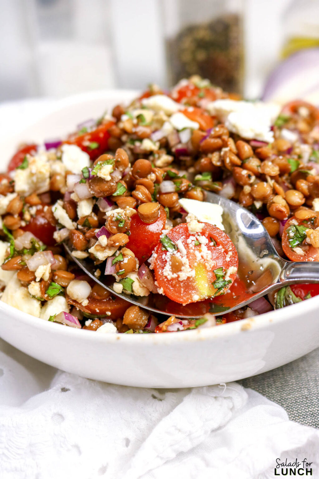 Feta Bruschetta Lentil Salad » Salads for Lunch