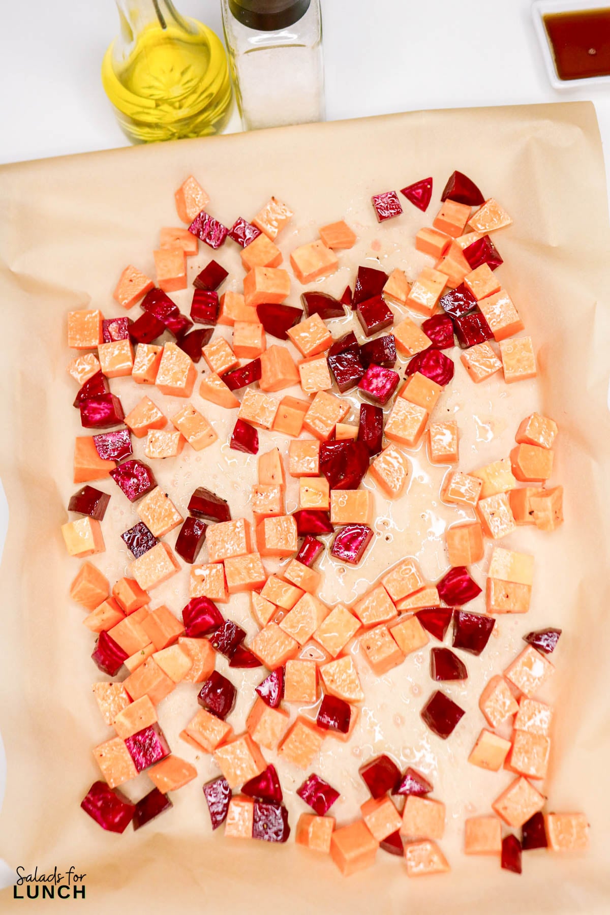 Beet and Sweet Potato Salad Recipe 4 - If you’re hunting for a colorful, hearty salad that feels cozy yet fresh, this Sweet Potato and Beet Salad checks all the boxes. Roasted sweet potatoes bring natural sweetness, roasted beets add earthy flavor, and a tangy balsamic dressing ties everything together. Tossed with greens, feta, and toasted nuts, this salad works beautifully as a holiday side dish or a light lunch.