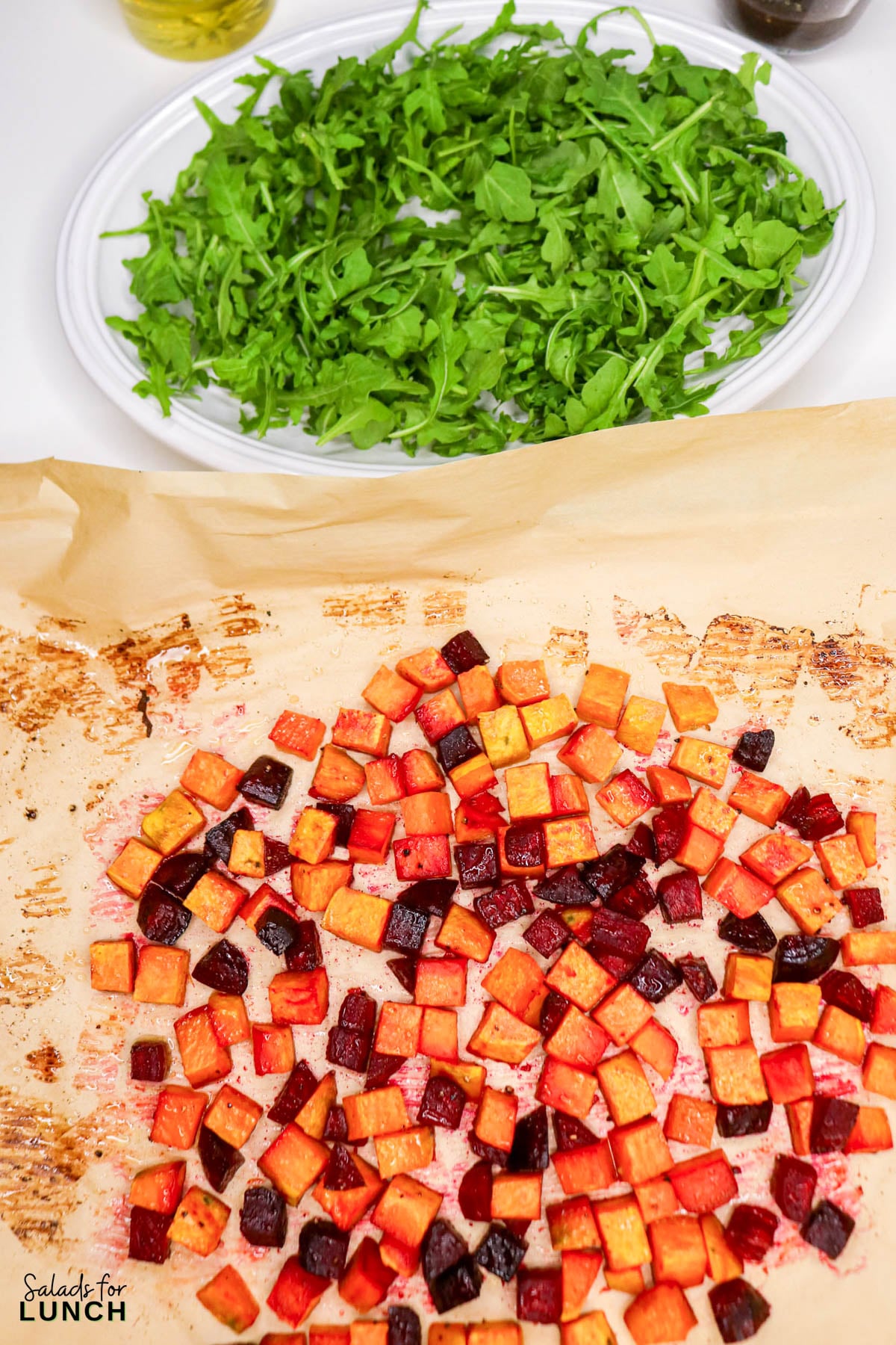 Beet and Sweet Potato Salad Recipe 7 - If you’re hunting for a colorful, hearty salad that feels cozy yet fresh, this Sweet Potato and Beet Salad checks all the boxes. Roasted sweet potatoes bring natural sweetness, roasted beets add earthy flavor, and a tangy balsamic dressing ties everything together. Tossed with greens, feta, and toasted nuts, this salad works beautifully as a holiday side dish or a light lunch.