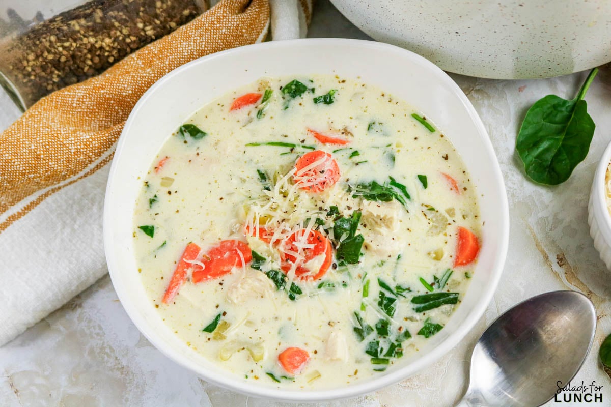 Chicken Florentine Soup Recipe 16 - When you’re craving something creamy, cozy, and packed with fresh ingredients, this Chicken Florentine Soup hits the spot in the best way. It’s the kind of warm bowl that feels right at home during crisp autumn evenings or chilly winter nights when you just want something comforting without spending hours in the kitchen. This recipe comes together fast, tastes amazing, and fills your home with the kind of aroma that makes everyone wander into the kitchen asking when dinner is ready.