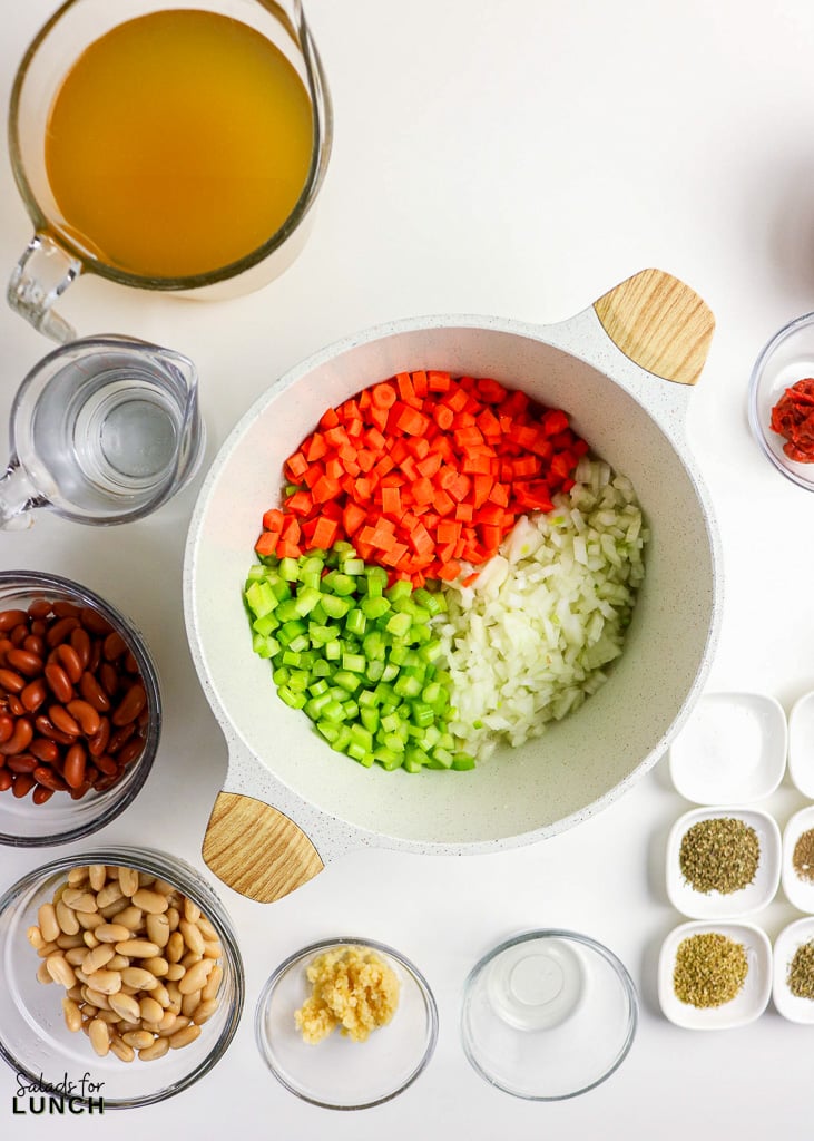 Italian Pasta Fagioli Soup 03 - This stovetop Italian pasta fagioli soup works perfectly as a weeknight dinner or a make-ahead lunch option. The ingredients are easy to find, the steps are simple to follow, and the end result is a hearty bowl of soup that tastes like it took far more effort than it actually did.