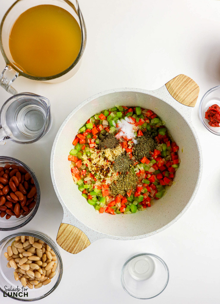 Italian Pasta Fagioli Soup 05 - This stovetop Italian pasta fagioli soup works perfectly as a weeknight dinner or a make-ahead lunch option. The ingredients are easy to find, the steps are simple to follow, and the end result is a hearty bowl of soup that tastes like it took far more effort than it actually did.