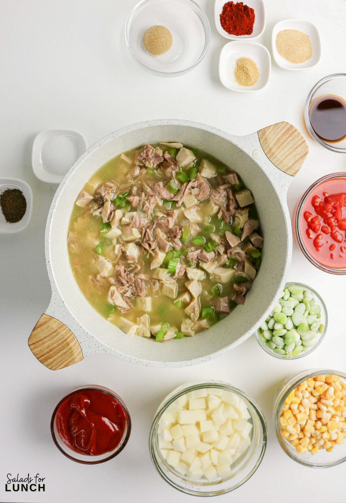Brunswick Stew Recipe 25 - Learn how to make easy Brunswick stew with chicken and pulled pork. This hearty Southern Brunswick stew recipe is a simple one-pot meal with vegetables and rich tomato broth.